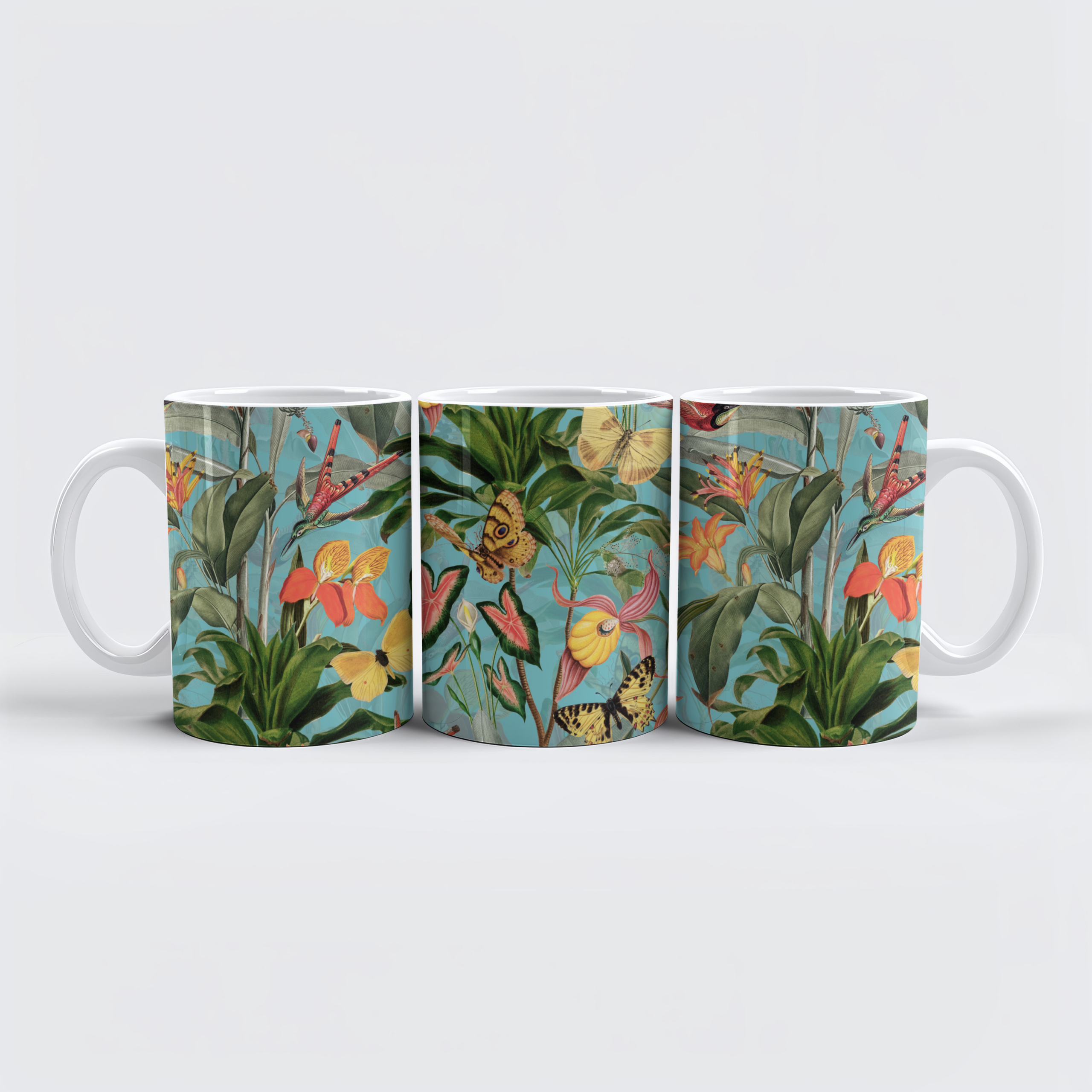 raxxa Premium-Tasse: Tropenparadies im Retro-Look- Vintage-Dschungelmuster