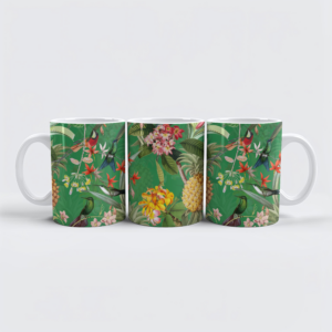 raxxa Premium-Tasse: Tropischer Regenwald mit Kolibris und Ananas