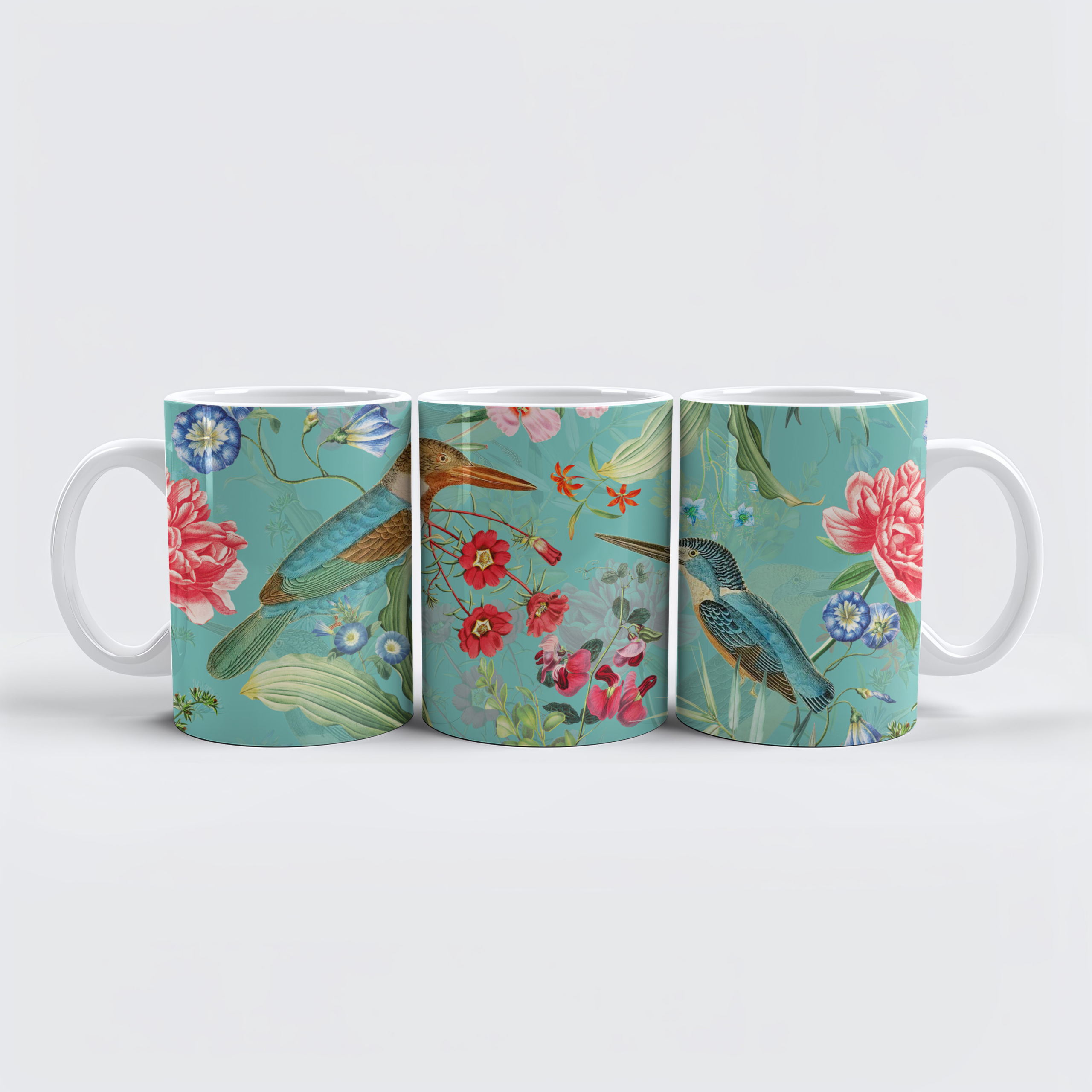 raxxa Premium-Tasse: Kingfisher-Charme im Dschungel- Vintage-Design