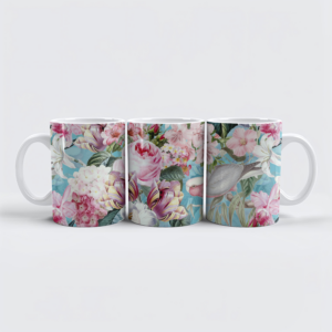 raxxa Premium-Tasse: Barocker Vogel und Blumengarten