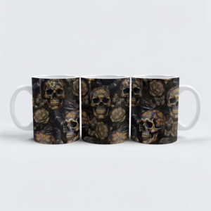 raxxa Premium-Tasse: Dunkle Romantik- Gothic Vintage Skulls