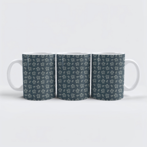 raxxa Premium-Tasse: Románticas hojas en azul