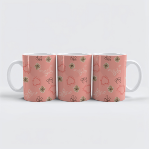 raxxa Premium-Tasse: Corazones que bailan entre flores
