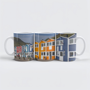 raxxa Premium-Tasse: Bunte Häuser auf Helgoland