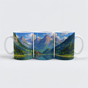 raxxa Premium-Tasse: See in den Alpen im Anime Stil