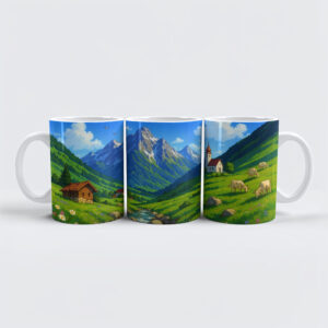 raxxa Premium-Tasse: Bachlauf in den Alpen im Anime Stil