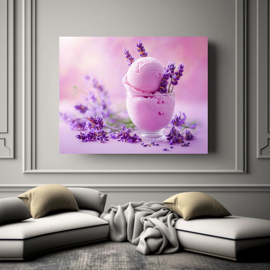 Poster: Lavendeleis auf rosigem Blütentraum - immagine 2