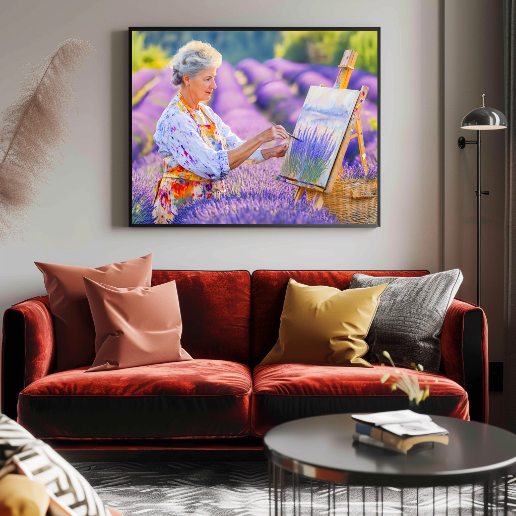 Poster: Malerin im Lavendelfeld - Image 2