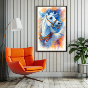 Poster: Arabisches Pferd in traditionellem Zaumzeug