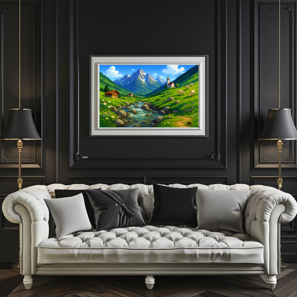 Poster: Bachlauf in den Alpen im Anime Stil - Image 3
