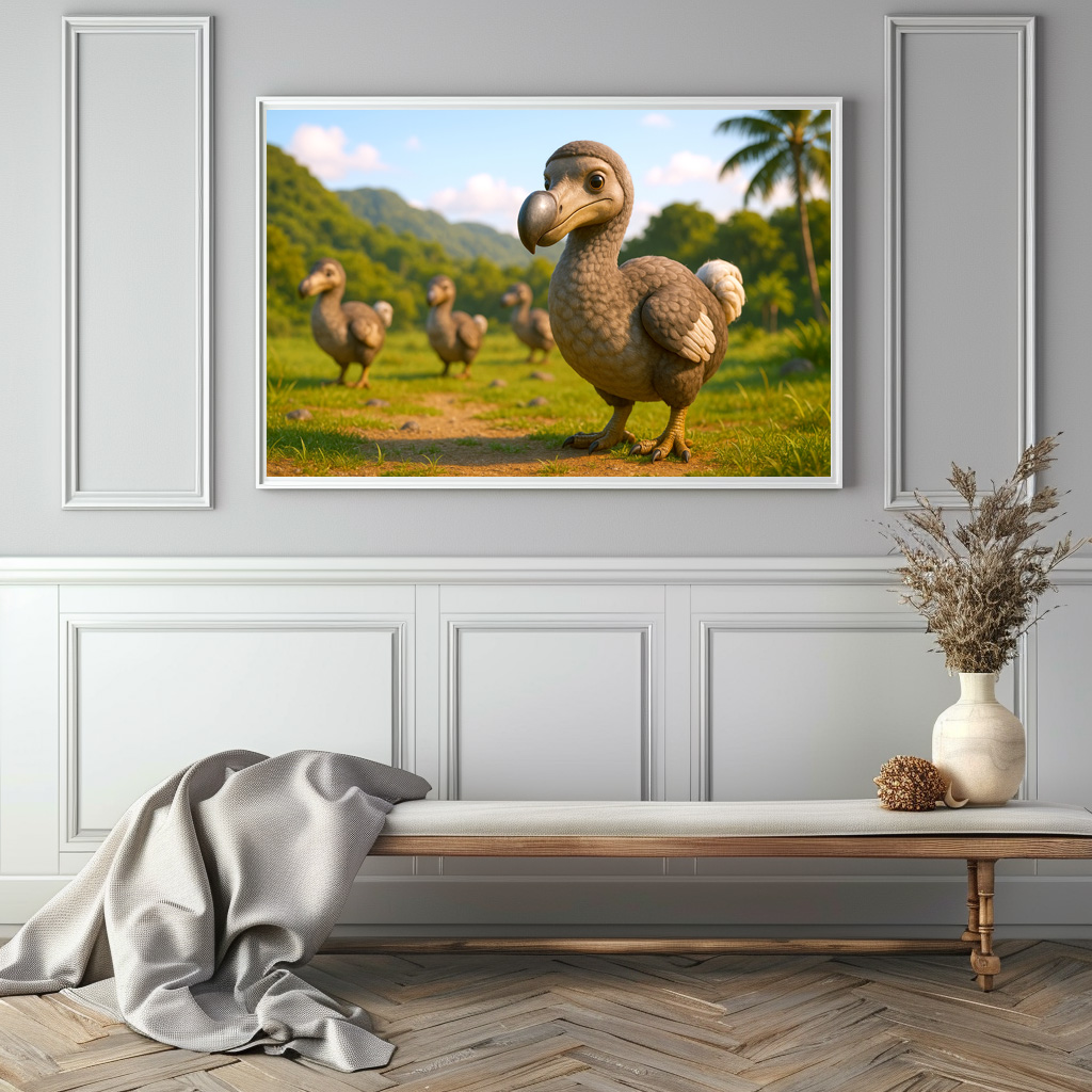 Poster: Ausgestorbene Tiere - Neugieriger Dodo im Comic-Stil - Image 2