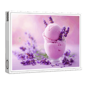 raxxa Premium-Puzzle: Lavendeleis auf rosigem Blütentraum