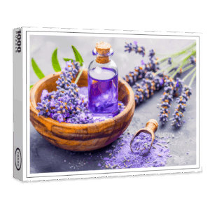 raxxa Premium-Puzzle: Lavendelöl und Duft in Holzschale