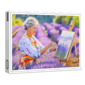raxxa Premium-Puzzle: Malerin im Lavendelfeld