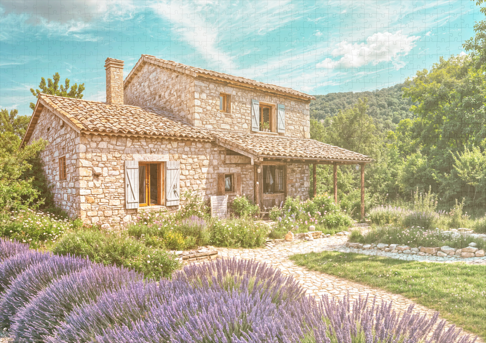 raxxa Premium-Puzzle: Cottagegarten voller Lavendelträume - Imagen 2