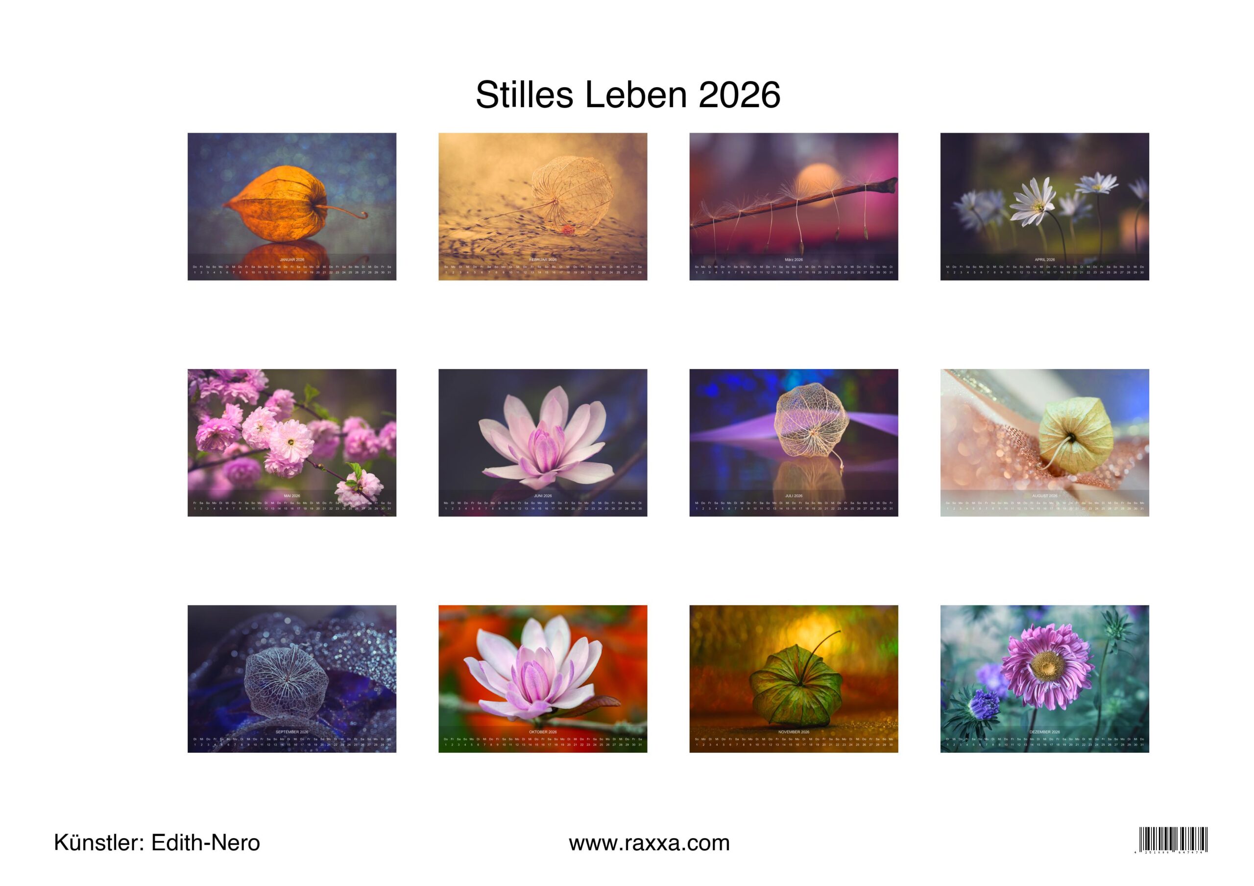 raxxa Premium-Monatskalender Stilles Leben 2026 - Imagen 2