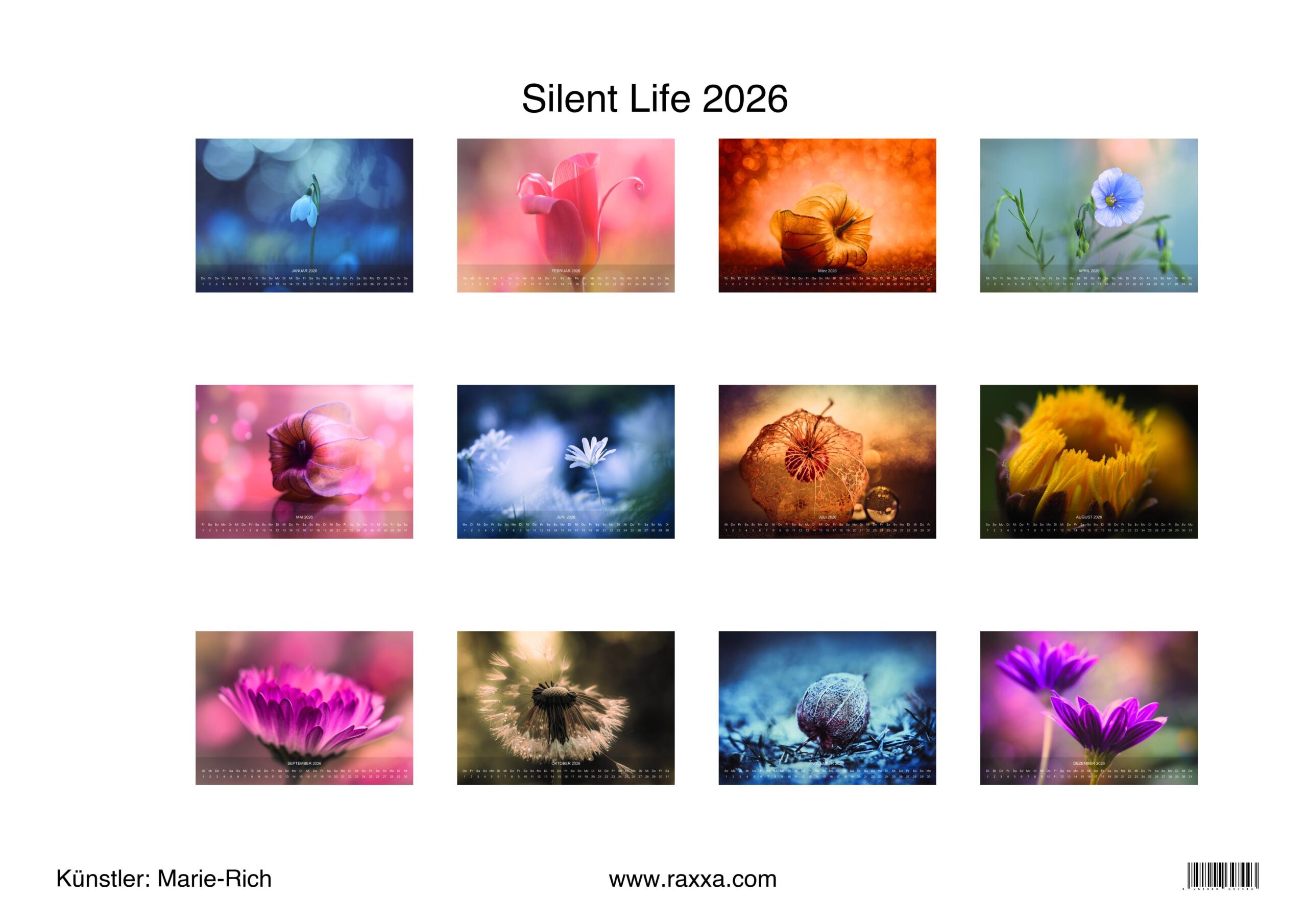 raxxa Premium-Monatskalender Silent Life 2026 – Bild 2