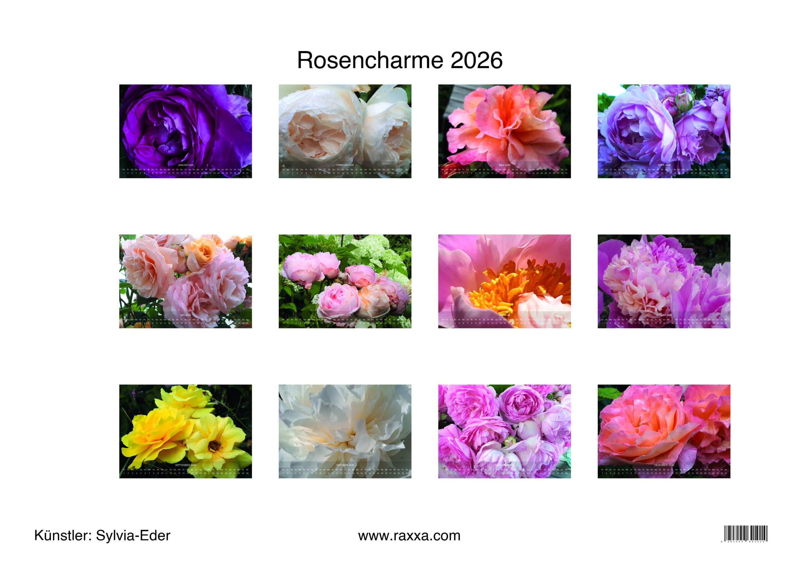 raxxa Premium-Monatskalender Rosencharme 2026 – Image 2