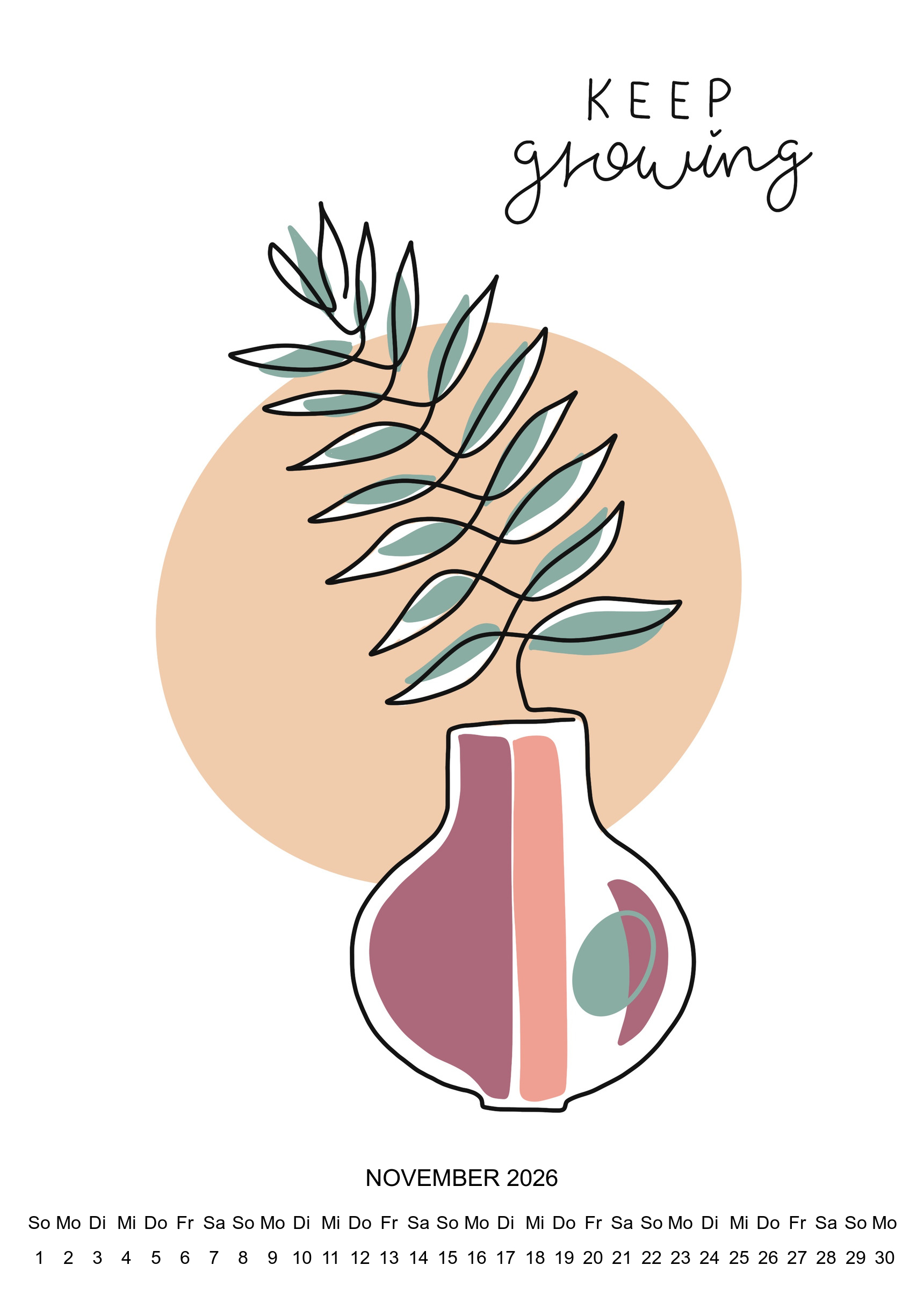 raxxa Premium-Monatskalender One Line Art 2026 - Imagen 13