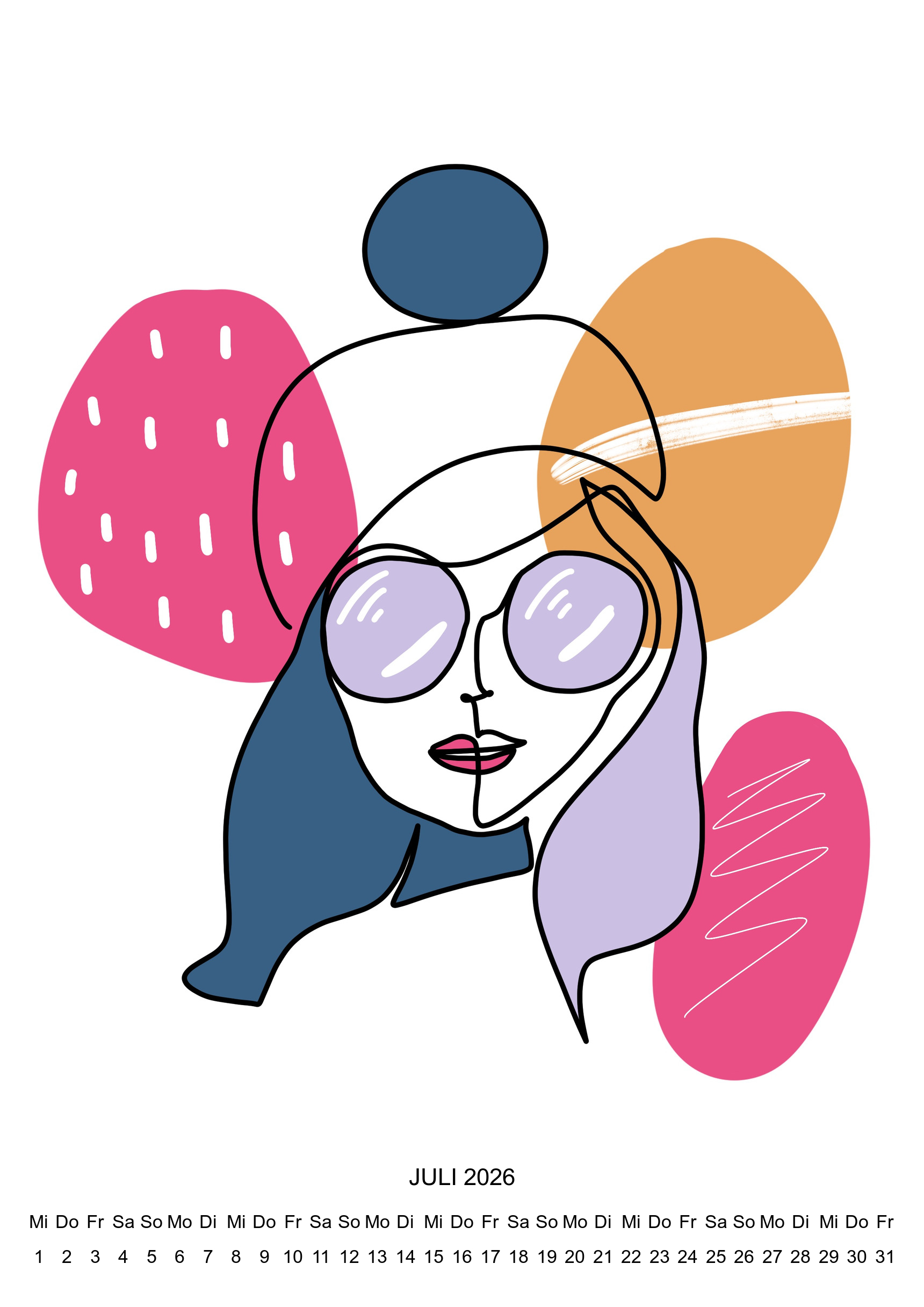 raxxa Premium-Monatskalender One Line Art 2026 - Imagen 9