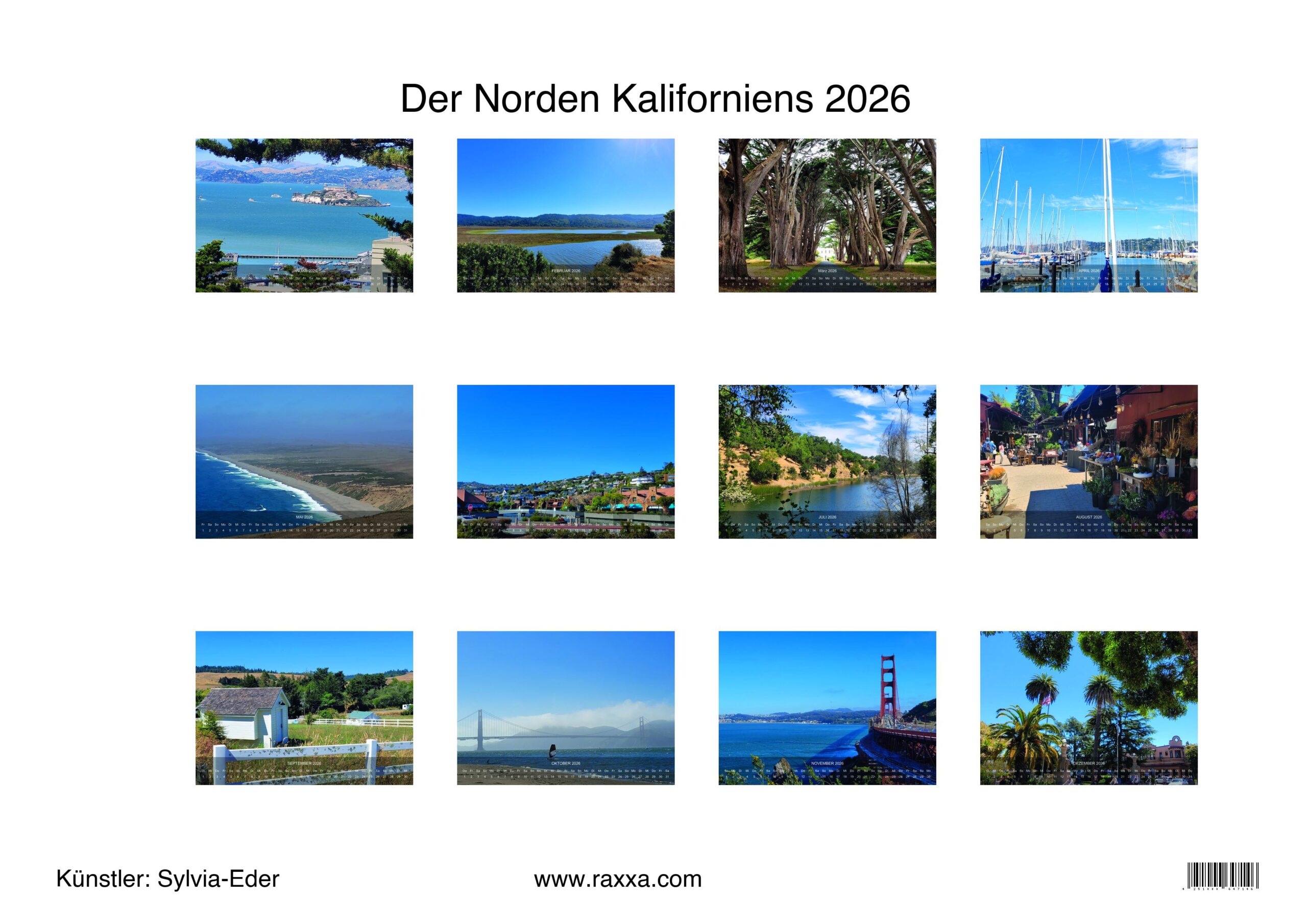 raxxa Premium-Monatskalender Der Norden Kaliforniens 2026 – Bild 2