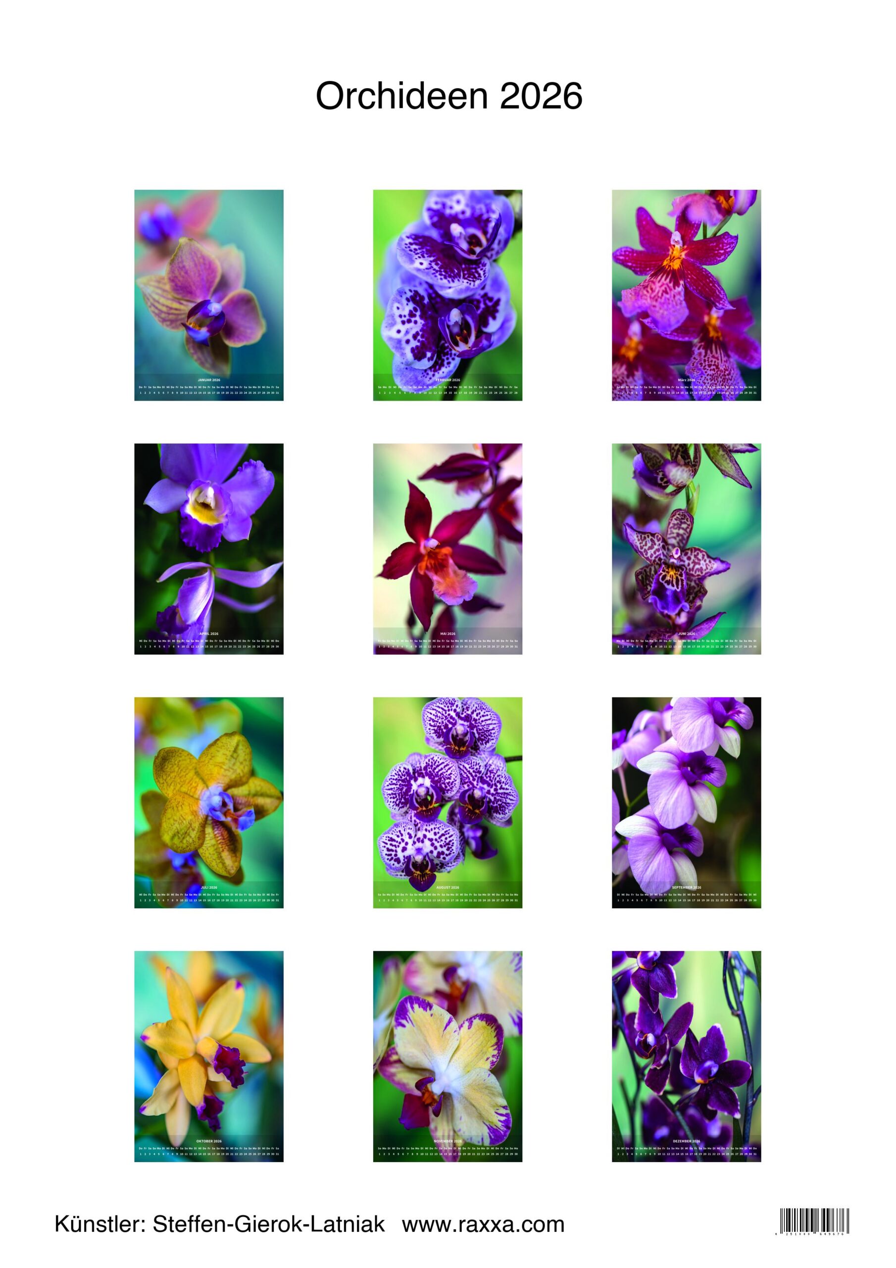 raxxa Premium-Monatskalender Orchideen 2026 - Imagen 2