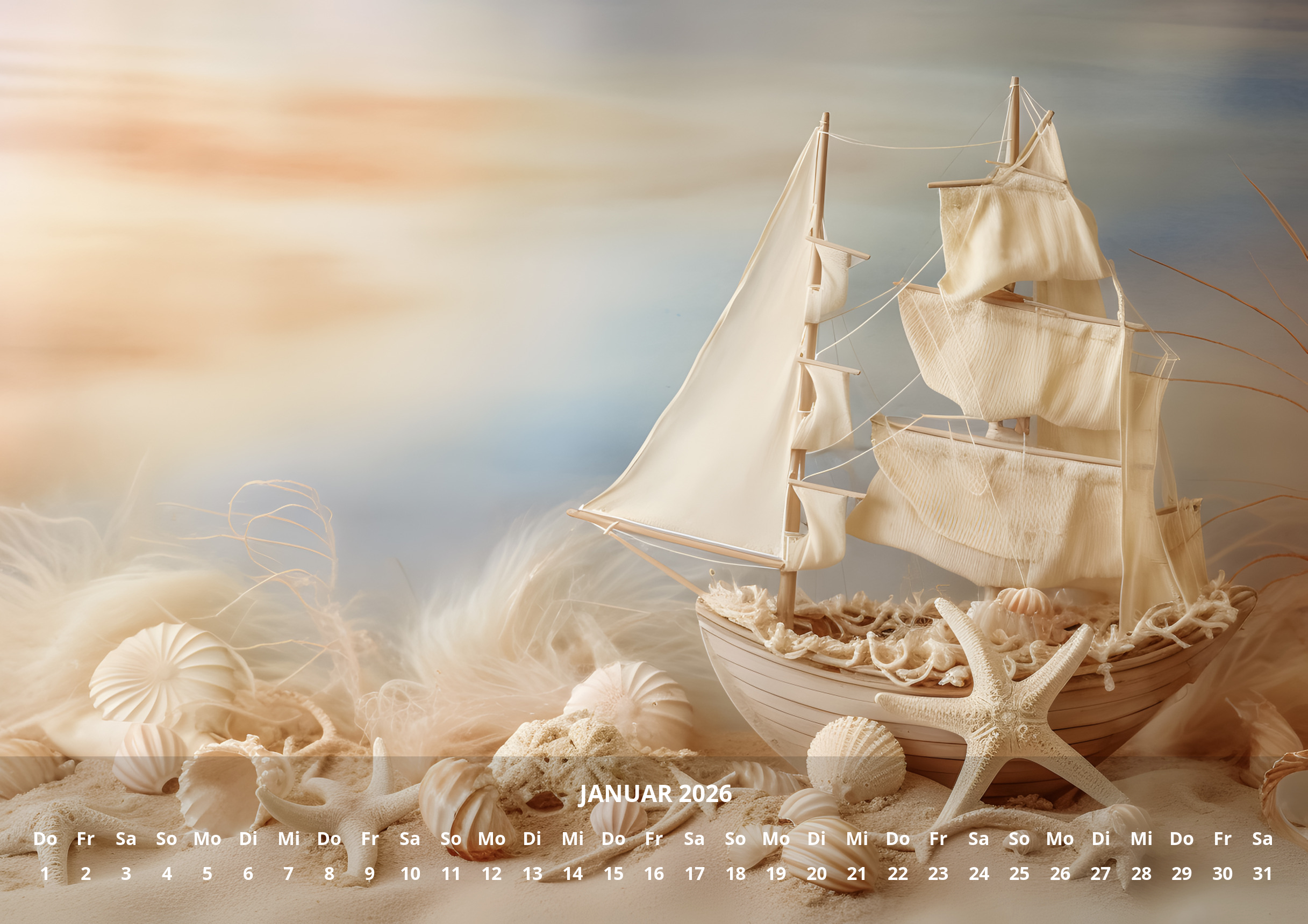 raxxa Premium-Monatskalender Maritime Seestücke 2026 - Image 3