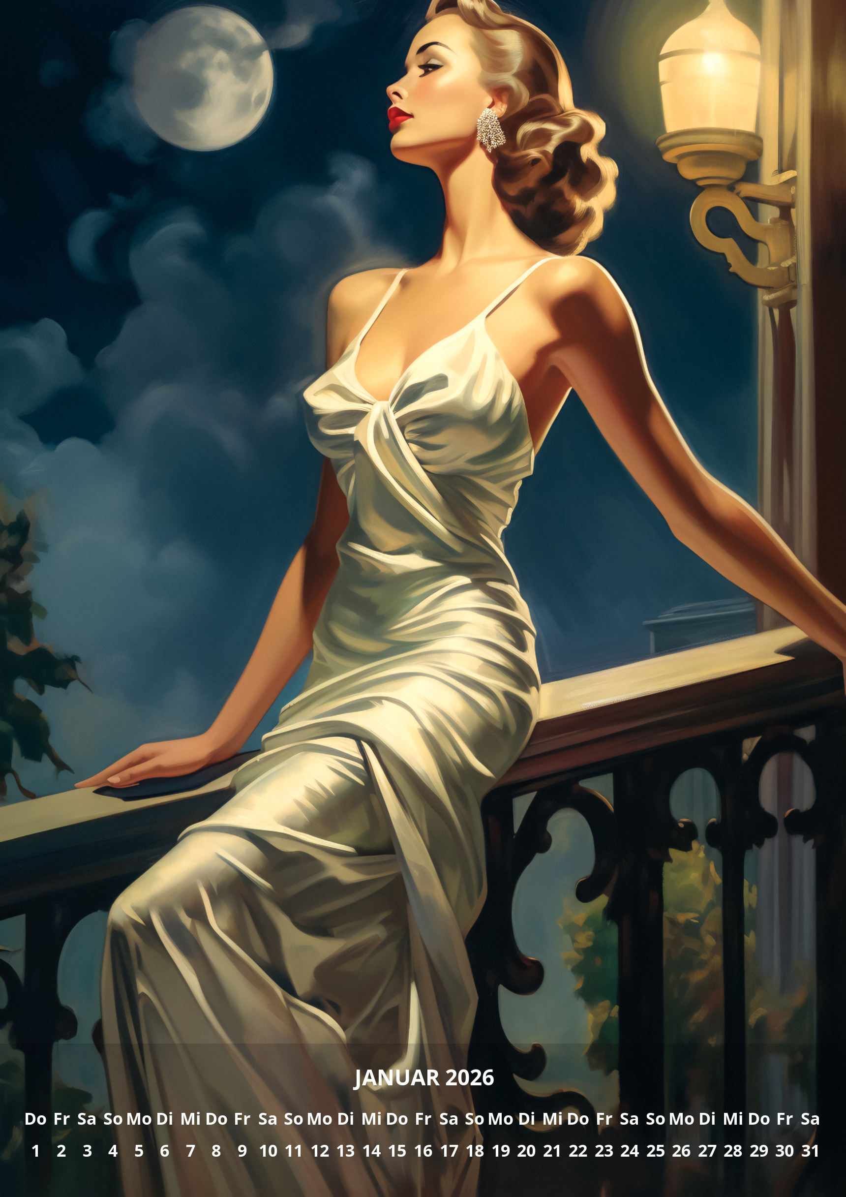 raxxa Premium-Monatskalender Divas aus den 50er 2026 - Imagen 3