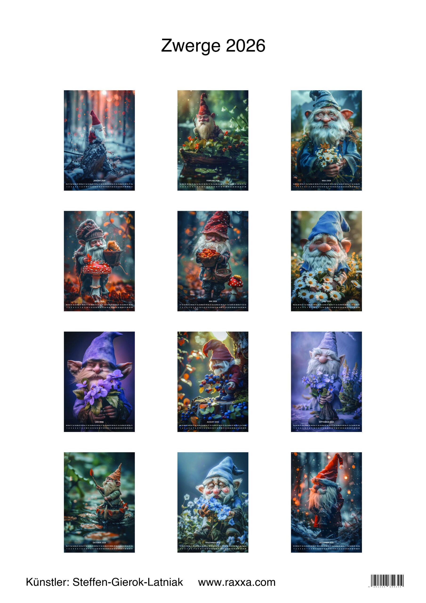 raxxa Premium-Monatskalender Zwerge 2026 - Image 2