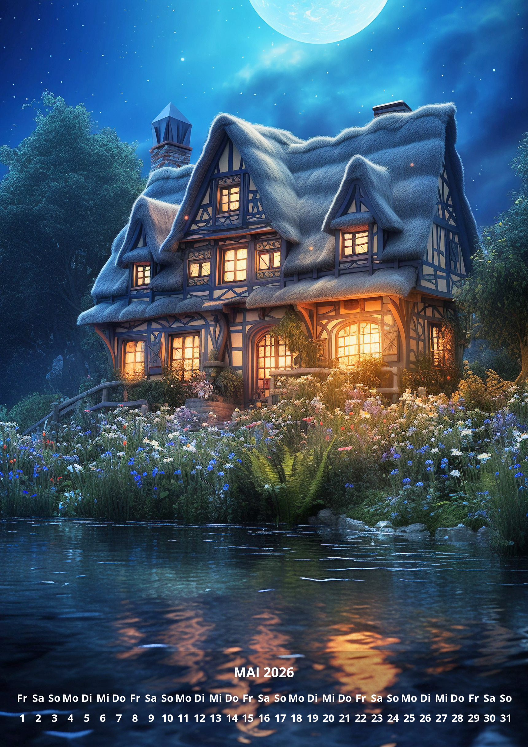 raxxa Premium-Monatskalender Magische Märchenhäuser 2026 - Imagen 7