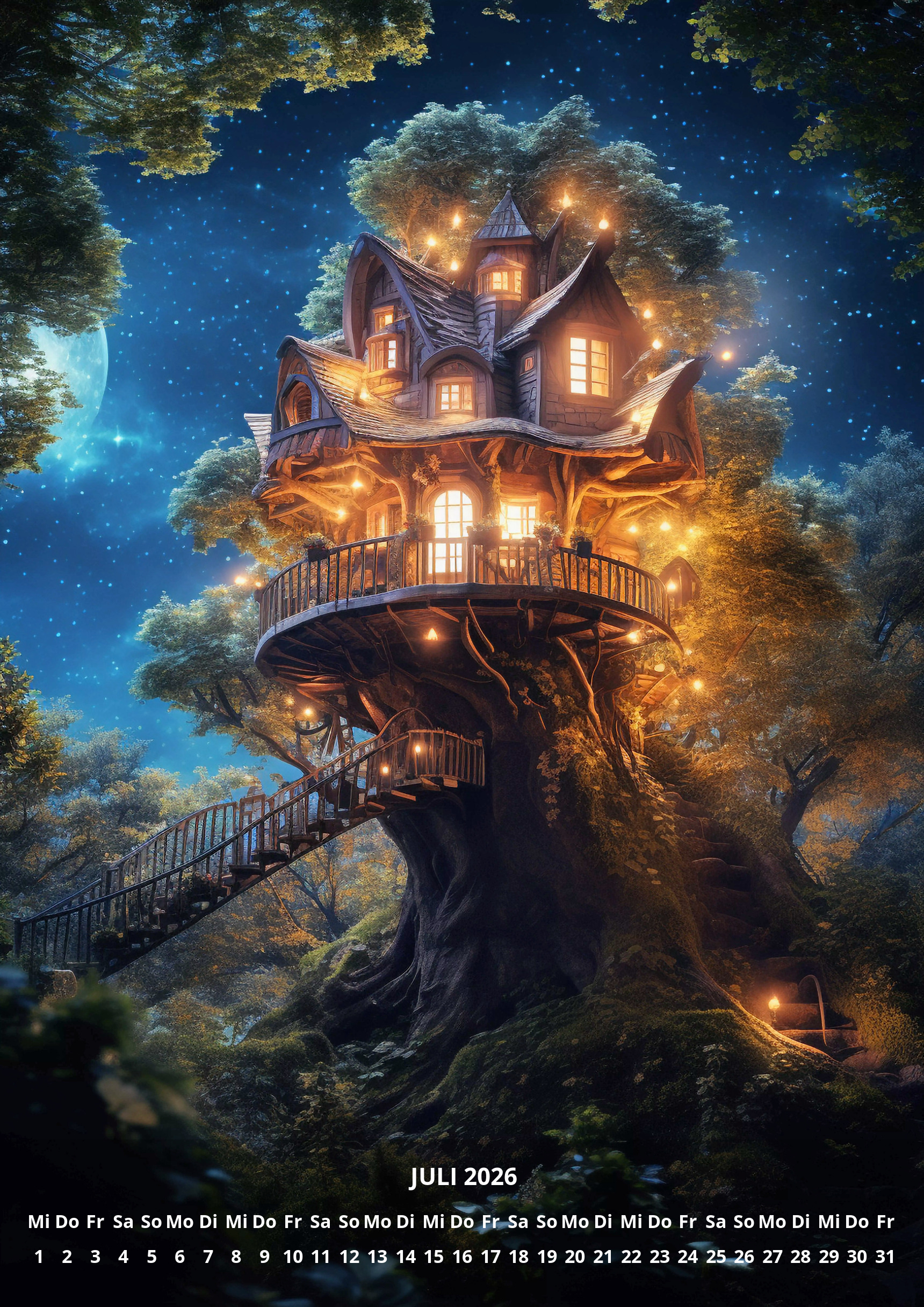 raxxa Premium-Monatskalender Magische Märchenhäuser 2026 - Imagen 9