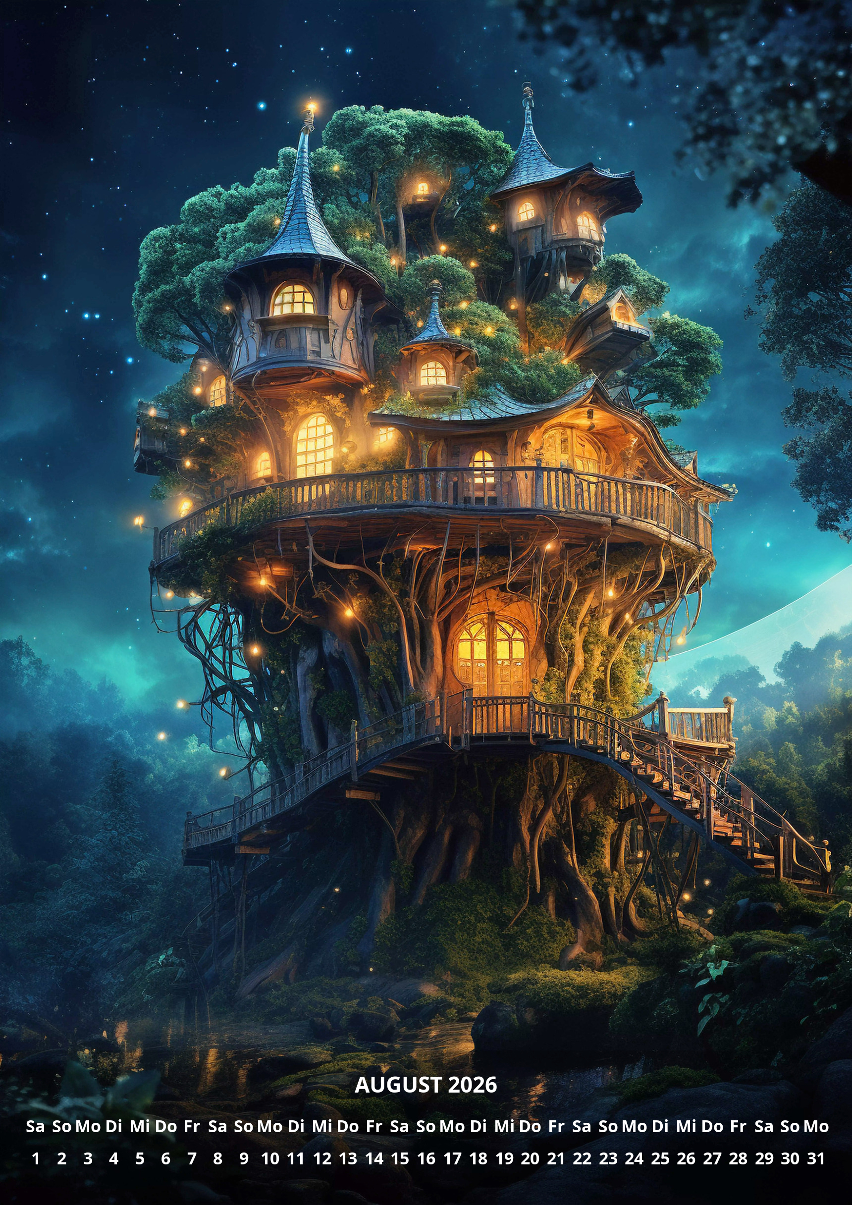 raxxa Premium-Monatskalender Magische Märchenhäuser 2026 - Imagen 10