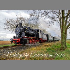 raxxa Premium-Monatskalender Nostalgische Eisenbahnen 2026