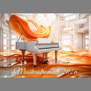 raxxa Premium-Monatskalender Musikinstrumente 2026