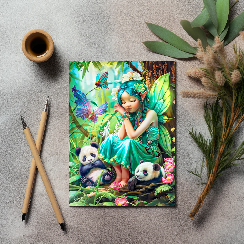 raxxa Postkarte: Forest Fairy with Gentle Pandas