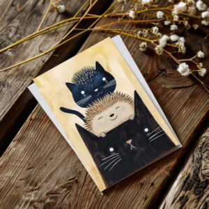 raxxa Postkarte: Black Cats and Hedgehog