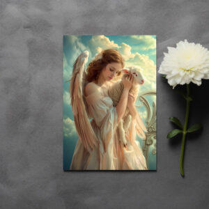 raxxa Postkarte: Heavenly Serenity Female Angel with Lamb