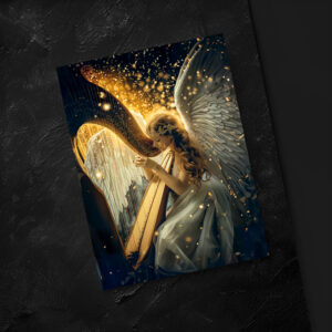 raxxa Postkarte: Heavenly Serenity Female Angel Playing the Harp