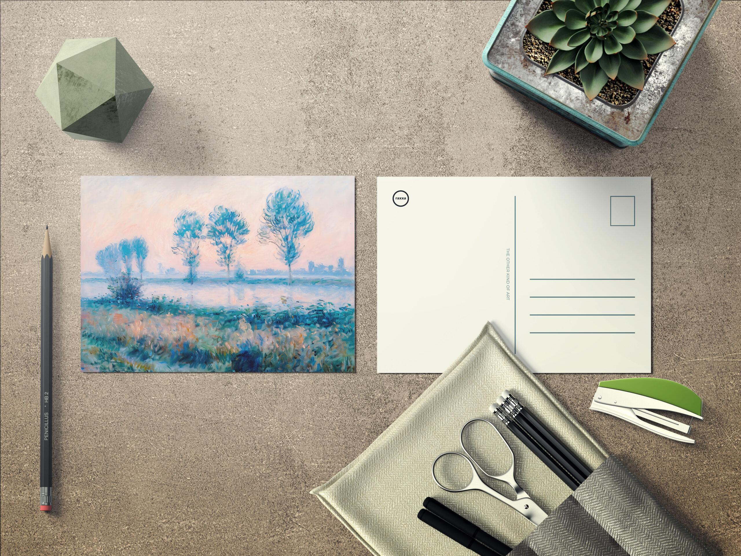 raxxa Postkarte: Late Summer morning Landscape by the Havel River