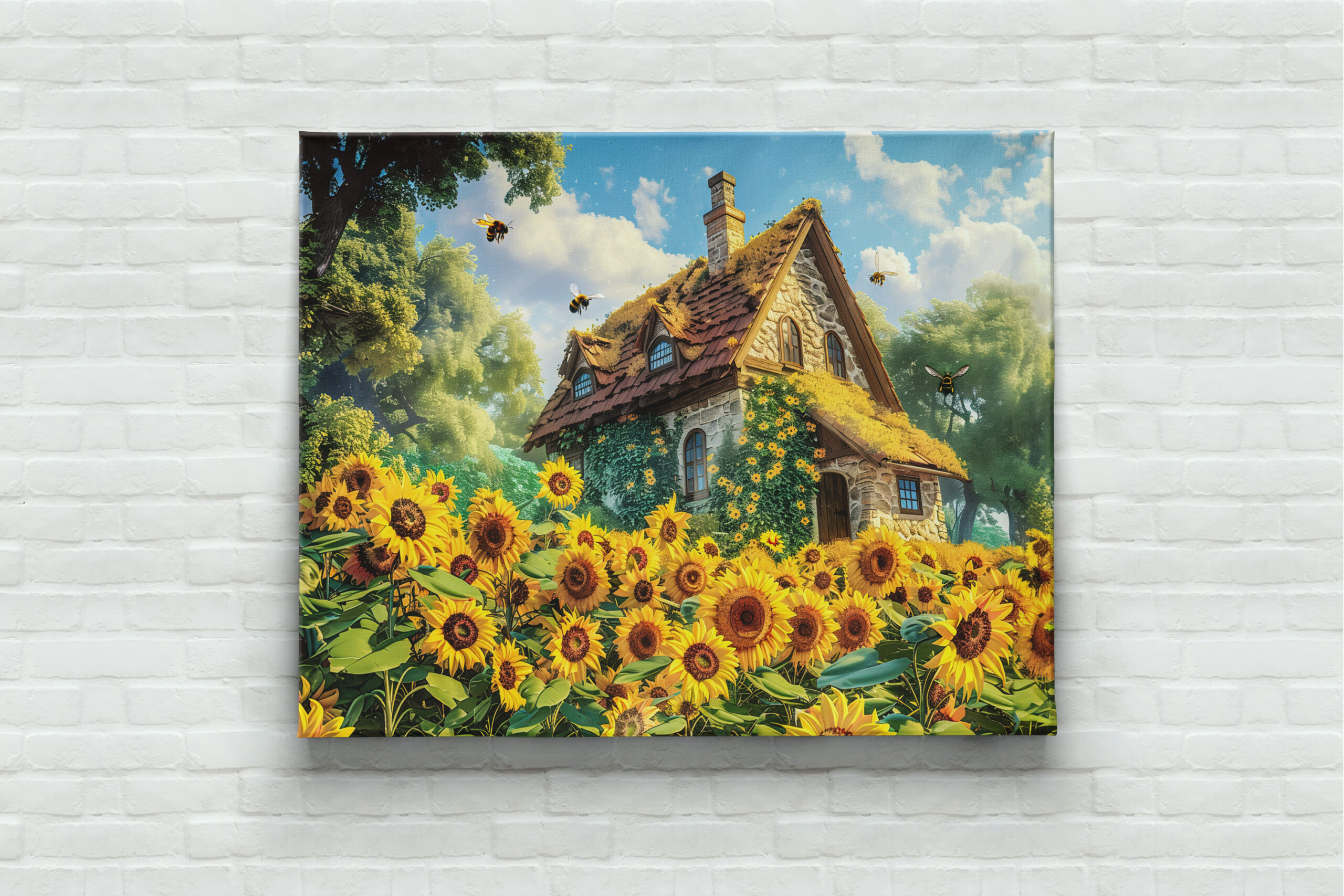raxxa Canva: Sunlit Farmhouse with Blooming Sunflowers – Image 2