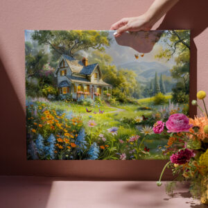 raxxa Canva: Summer Cottage with Wildflower Meadow