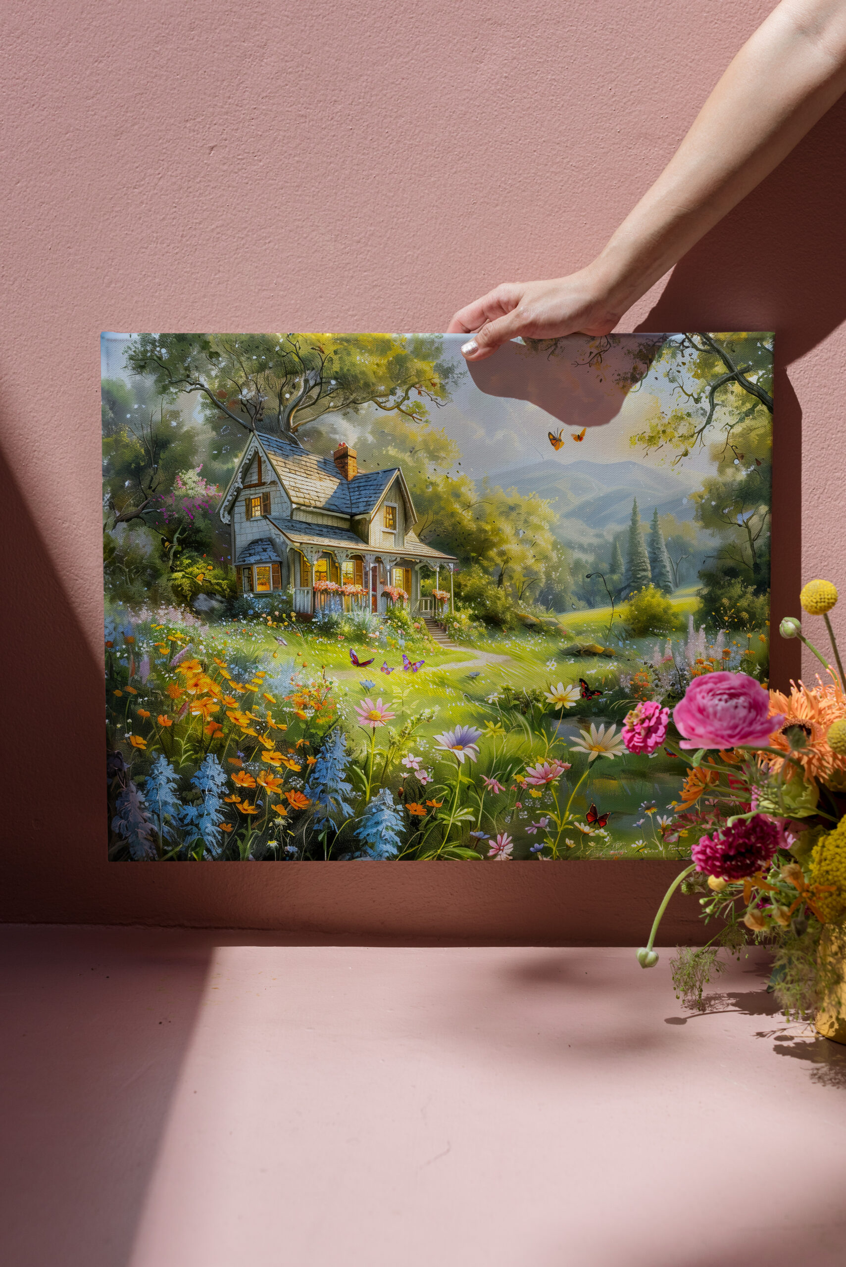 raxxa Canva: Summer Cottage with Wildflower Meadow