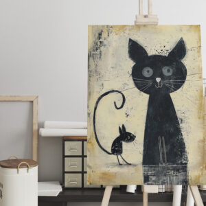 raxxa Canva: Black Cat and Black Mouse