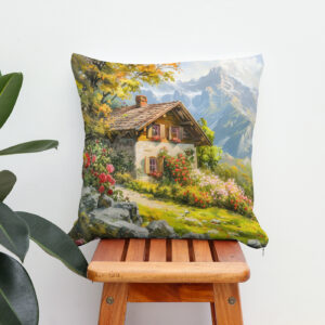 Kissen: Alpine Farmhouse with Valley View
