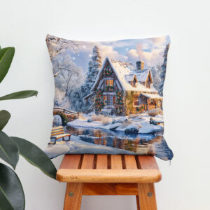 Kissen: Christmas Cottage by Snowy River