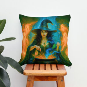 Kissen: Forest witch summoning glowing spirits