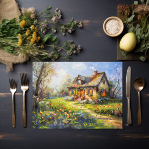 raxxa Premium-Tischset: Summer Cottage with Wildflower Meadow
