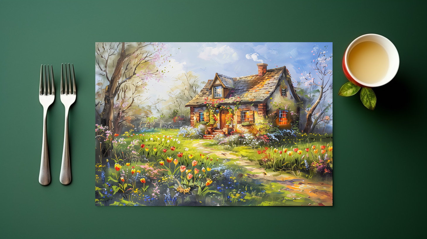raxxa Premium-Tischset: Summer Cottage with Wildflower Meadow - Imagen 3