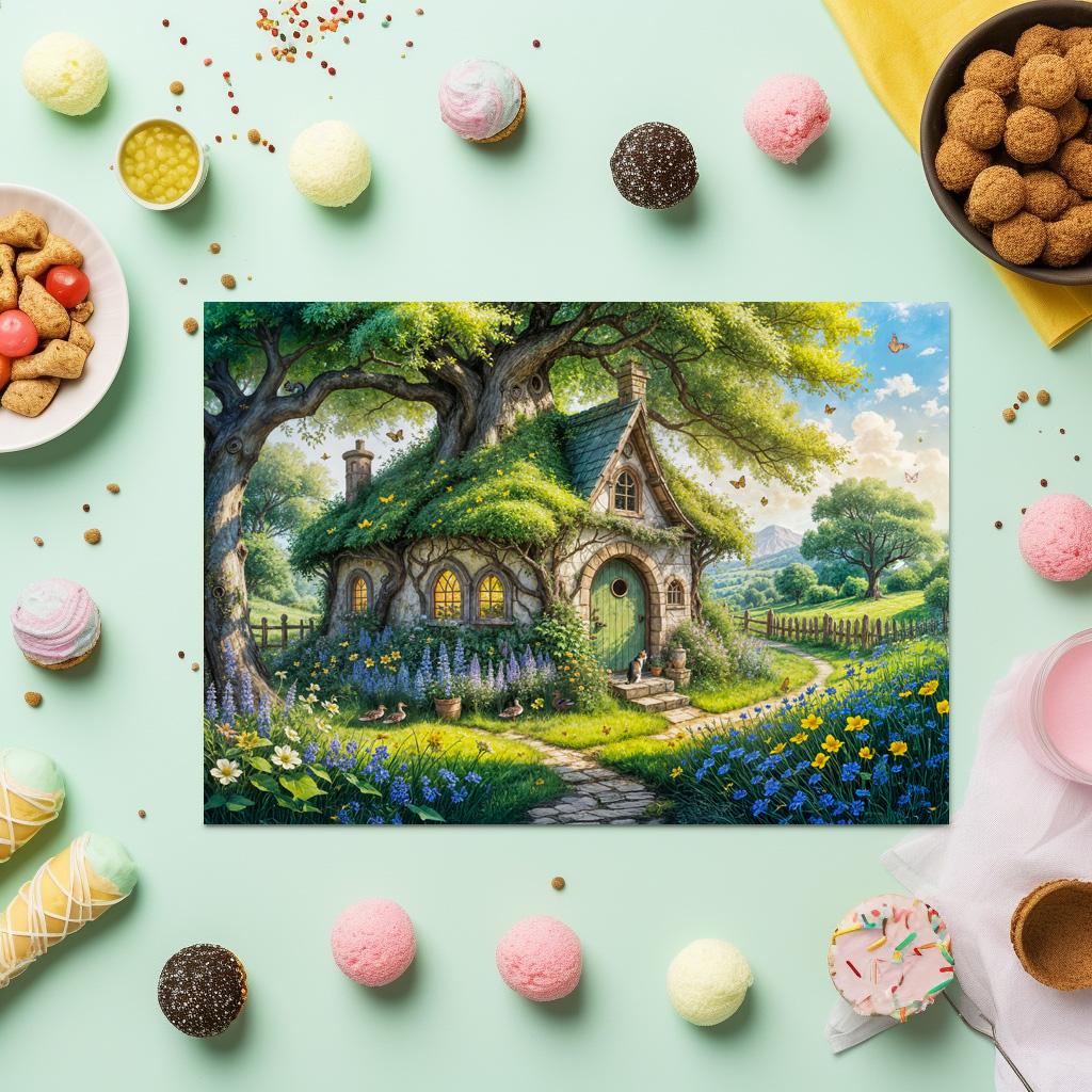 raxxa Premium-Tischset: Enchanting Cottage in Lush Garden