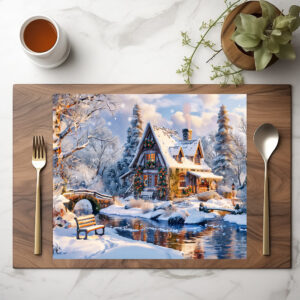 raxxa Premium-Tischset: Christmas Cottage by Snowy River